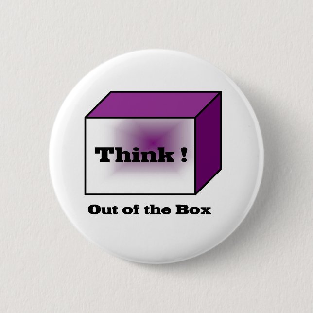Think out of the Box 6 Cm Round Badge (Front)
