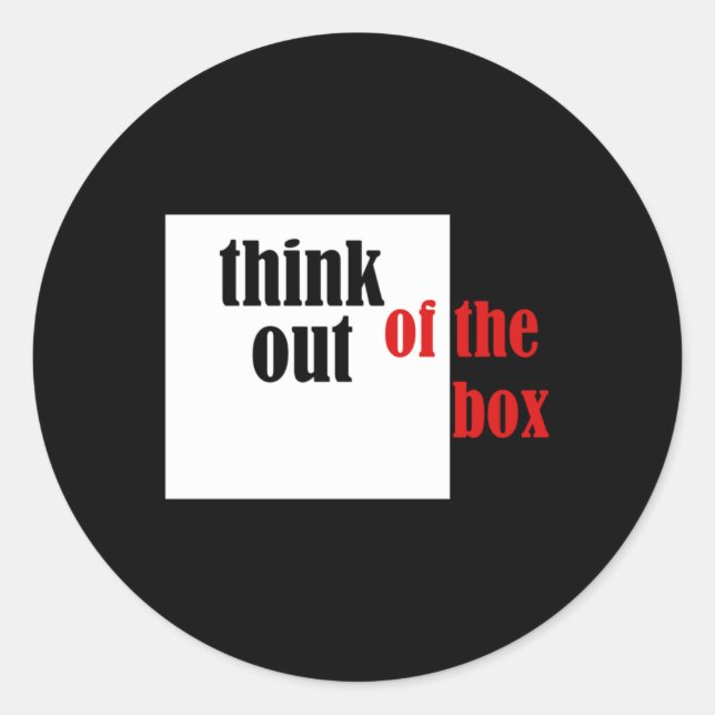 Think Out Of The Box Funny Design  Classic Round Sticker (Front)