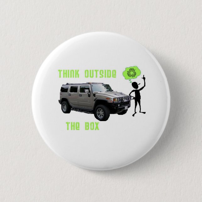 Think Outside the Box! 6 Cm Round Badge (Front)