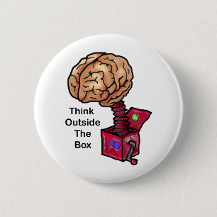 Think Outside the Box 6 Cm Round Badge