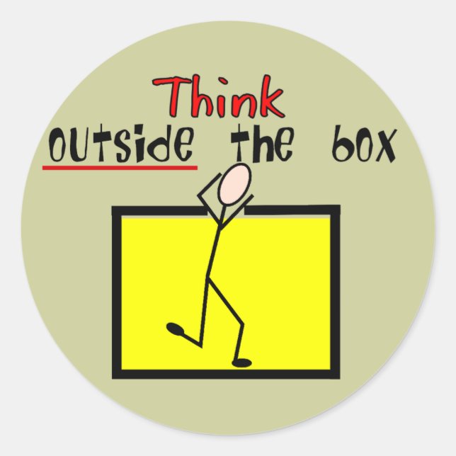 Think Outside the Box Classic Round Sticker (Front)
