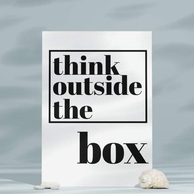 Think Outside the Box - Fun Quote Bold Typography Postcard (Creator Uploaded)