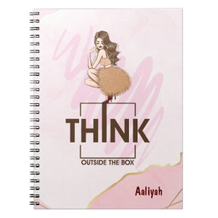 Think outside the box Lady Boss woman Notebook