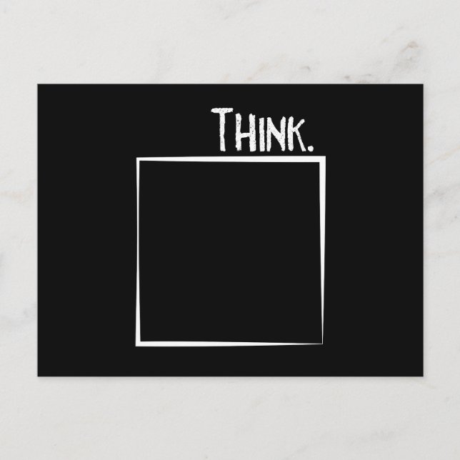 Think Outside The Box Literal Typography Postcard (Front)