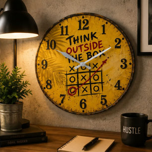 Think Outside the Box Motivational Office Decor Large Clock