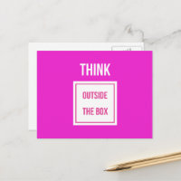 Think outside the box quote deep pink