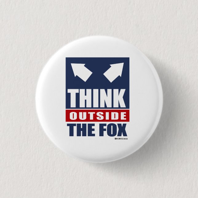 Think outside the fox 3 cm round badge (Front)