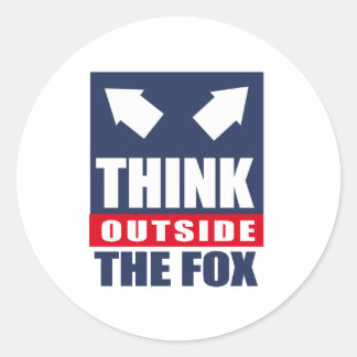 Think outside the fox classic round sticker