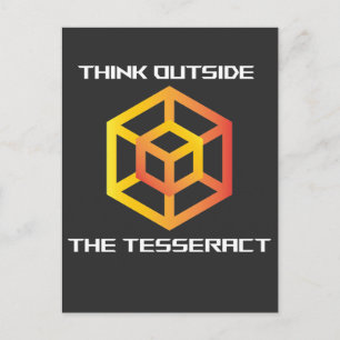 Think Outside The Tesseract Math Geometry Postcard