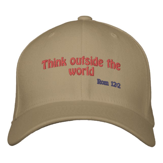 Think outside the world Customise it Embroidered Hat (Front)