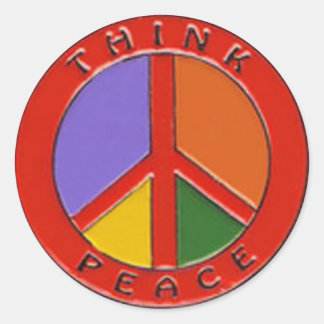 Think Peace Classic Round Sticker