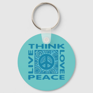 Think Peace. Love Peace. Live Peace. Key Ring