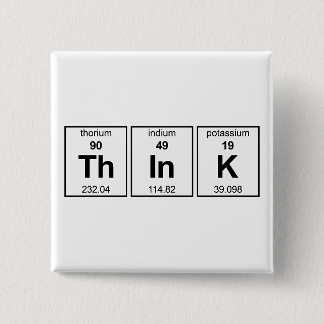 ThInK Periodic Table 15 Cm Square Badge (Front)