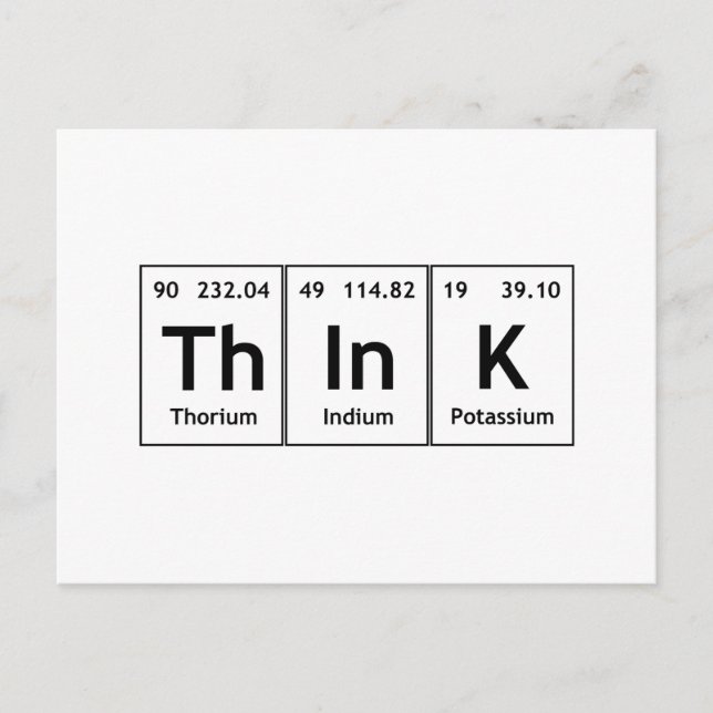 ThInK Periodic Table Element Word Chemistry Symbol Postcard (Front)