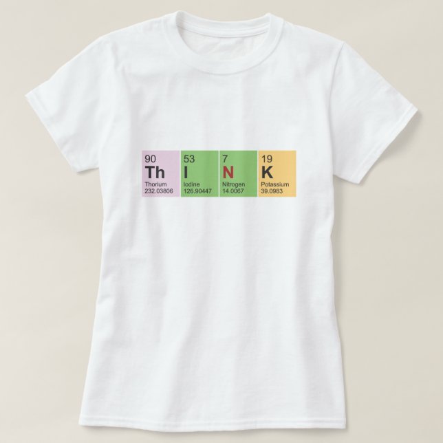 Think Periodic Table elements Ladies Fitted LS Tee (Design Front)