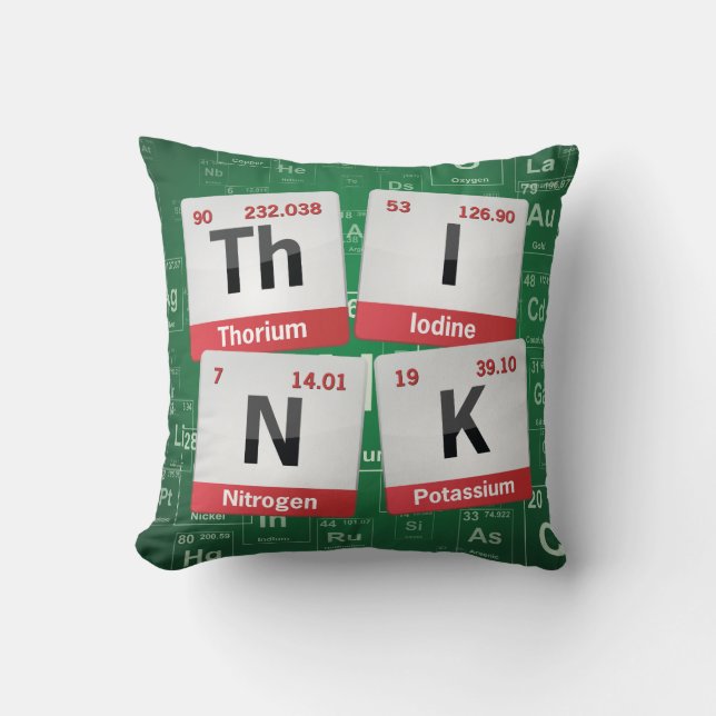 THINK periodic table pillow (Front)