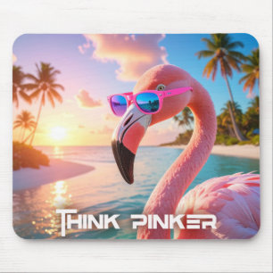 THINK PINKER - Flamingo PINK Mouse Pad