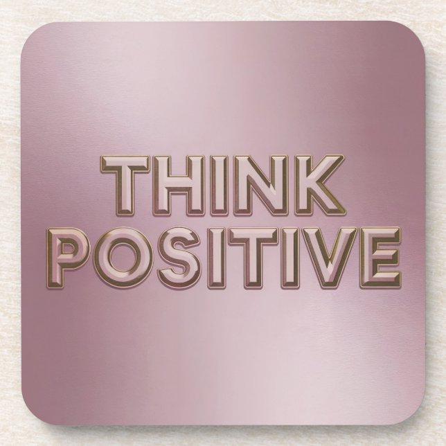 Think Positive Affirmation Coaster Set (Front)