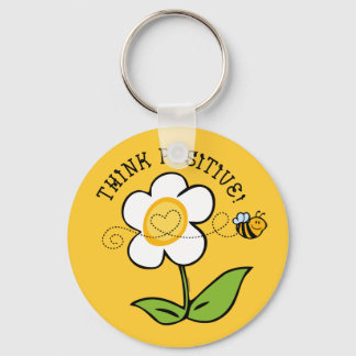 Think Positive Bee Key Ring
