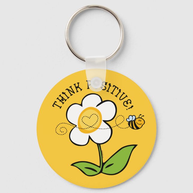 Think Positive Bee Key Ring (Front)