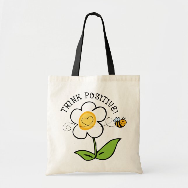 Think Positive Bee Tote Bag (Front)