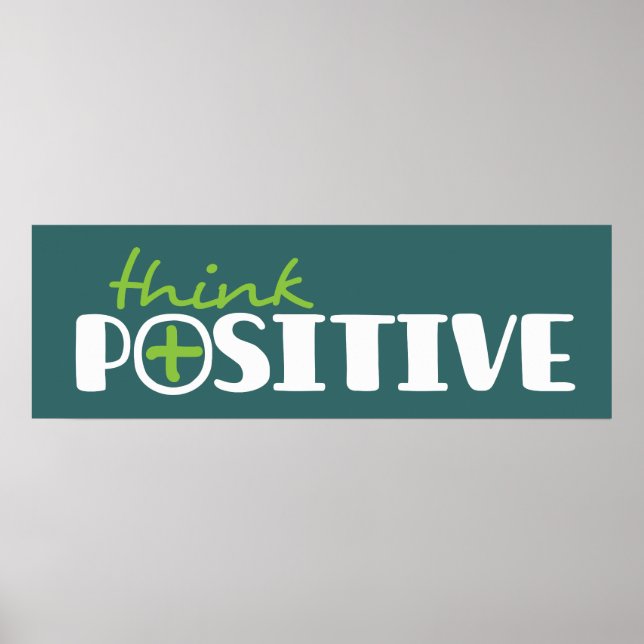 Think positive graphic long green poster (Front)