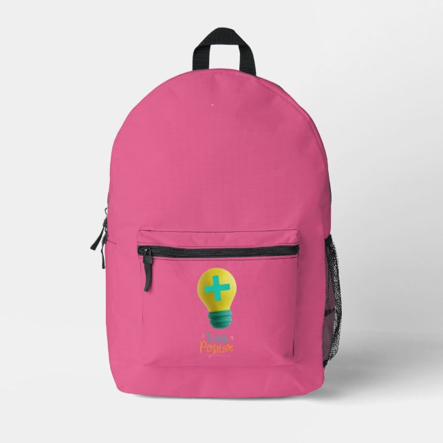 Think Positive Printed Backpack (Front)