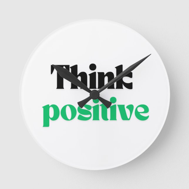 Think positive round clock (Front)