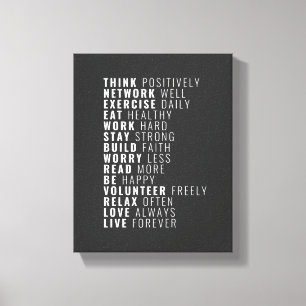 Think positively inspirational Quote Canvas Print
