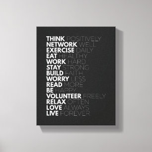 Think Positively Motivational Poster Canvas Print