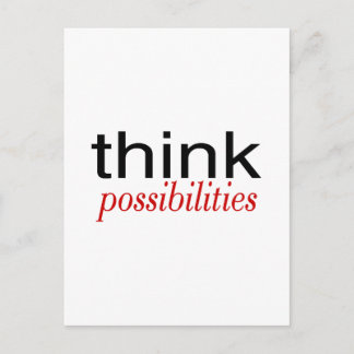 Think Possibilities Deep Red Postcard