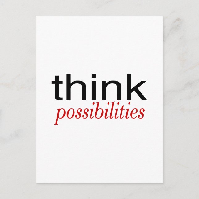 Think Possibilities Deep Red Postcard (Front)