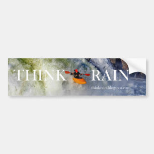 THINK RAIN BUMPER STICKER