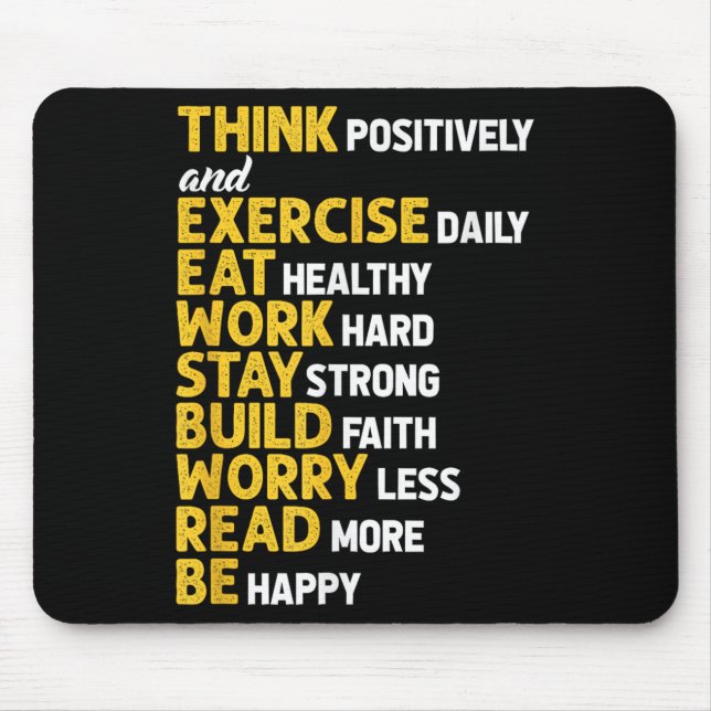 Think Sitively Exercise Daily Gym Workout Motivati Mouse Pad (Front)