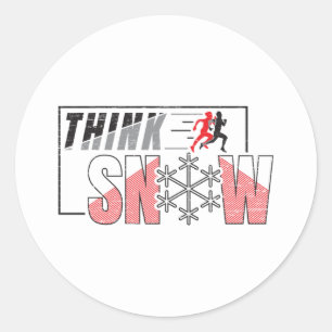 Think Snow - Funny Hot Weather Running Classic Round Sticker