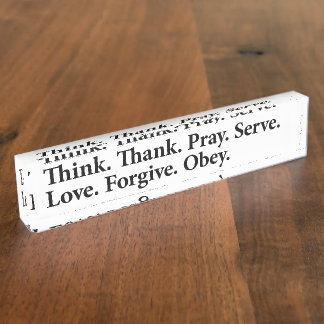 Think Thank Reminder Name Plate