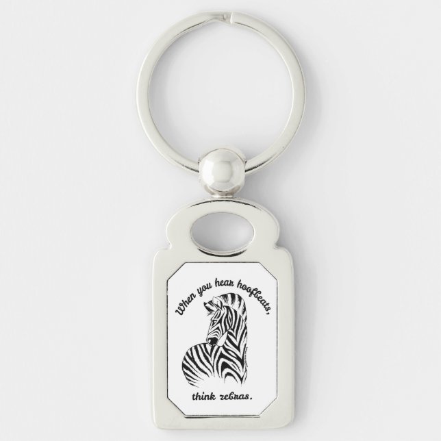 Think Zebras Key Ring (Front)