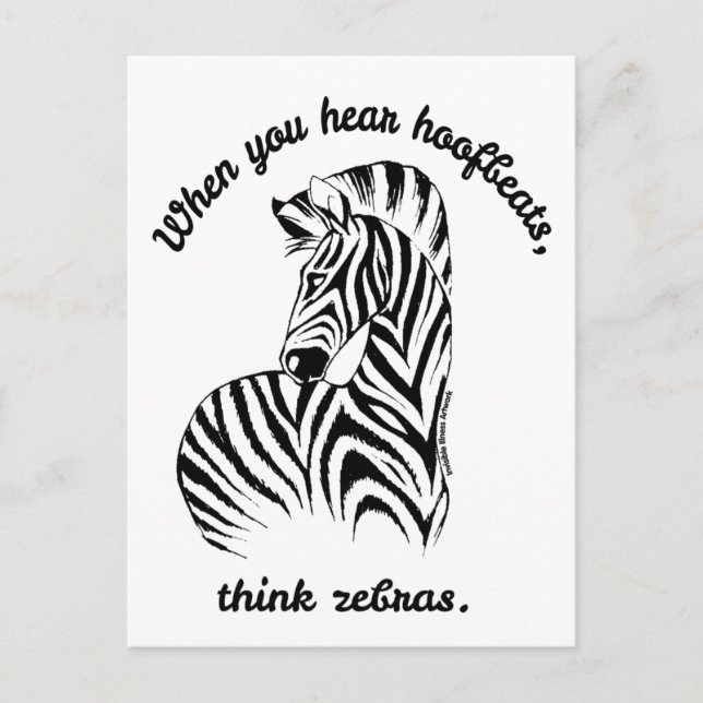 Think Zebras Postcard (Front)