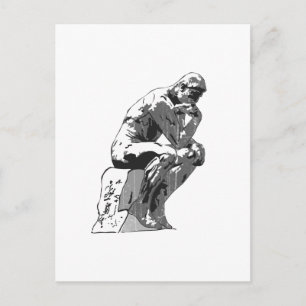 thinker postcard