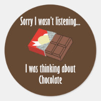 Thinking About Chocolate Funny Saying Dark