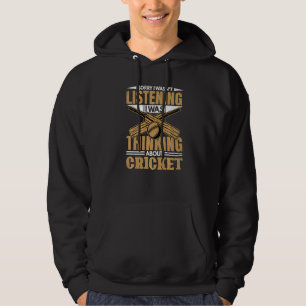 Thinking About Cricket Player Coach Sports Graphi Hoodie