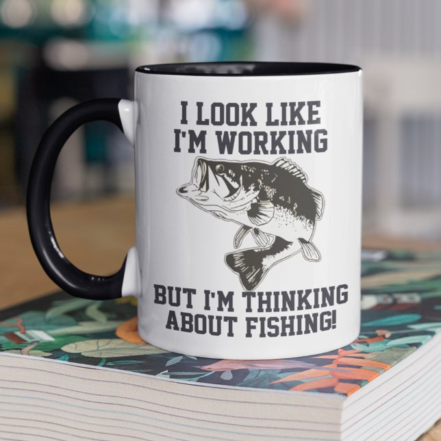 Thinking About Fishing At Work Coffee Mug (Creator Uploaded)