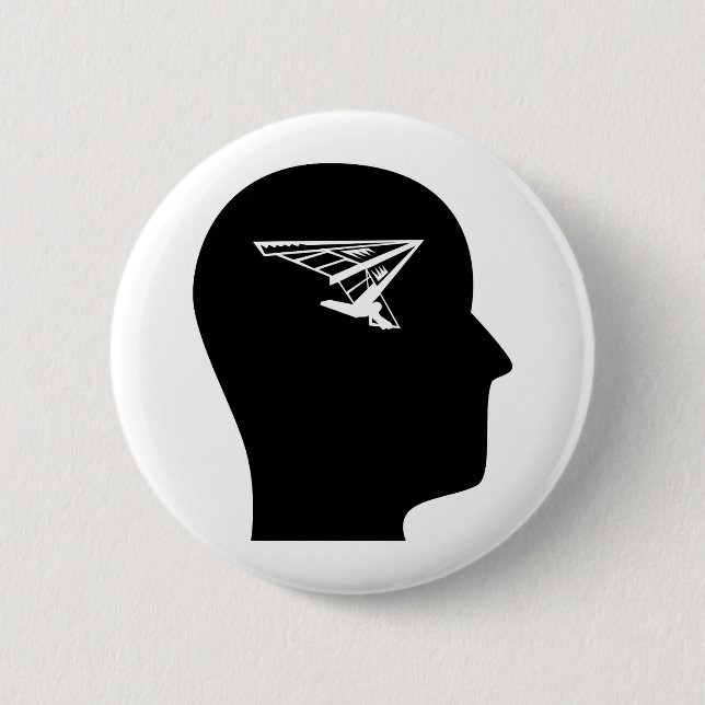 Thinking About Hang Gliding 6 Cm Round Badge (Front)