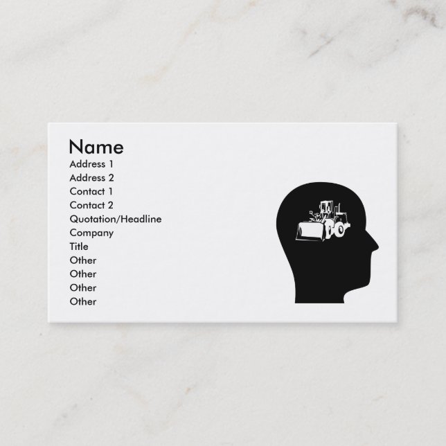 Thinking About Heavy Equipment Business Card (Front)