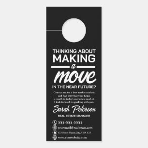 Thinking About Making A Move, Real Estate Agent Door Hanger