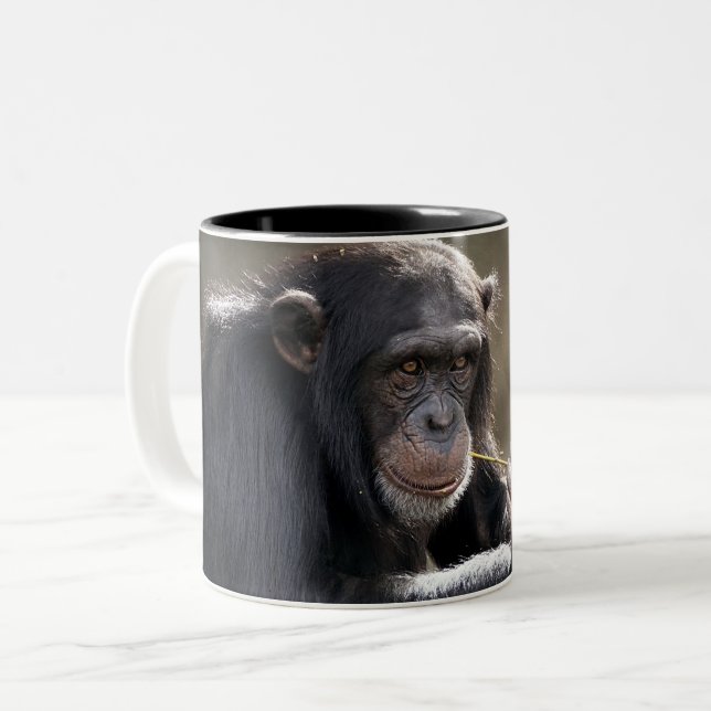 Thinking About Monkeying Around Two-Tone Coffee Mug (Front Left)