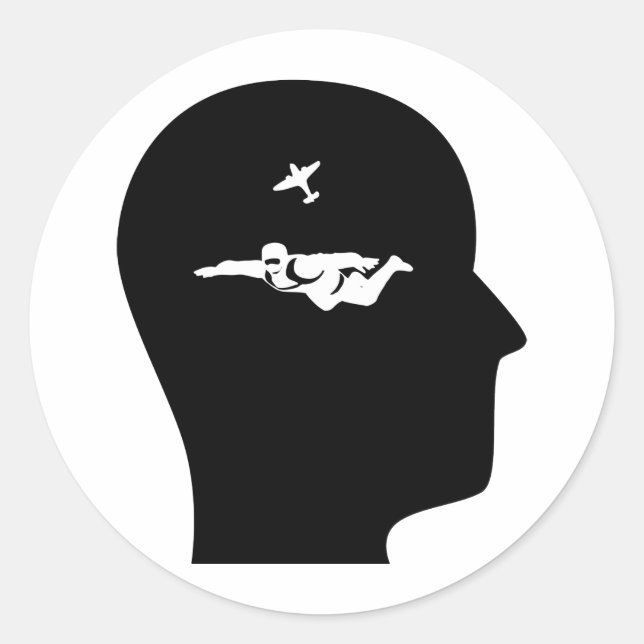 Thinking About Skydiving Classic Round Sticker (Front)