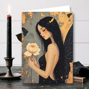 Thinking About You Gothic Angel and Rose Card