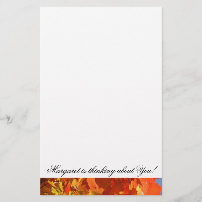 Thinking About You! stationery custom Autumn (Front)