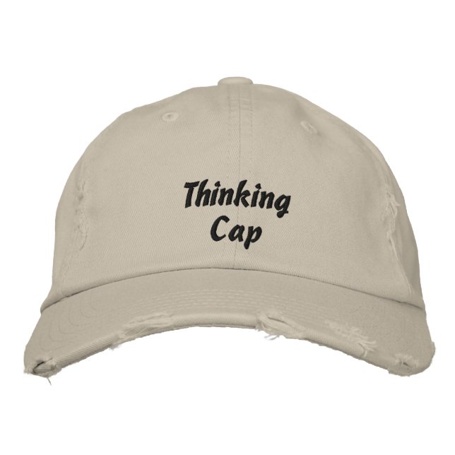 Thinking Cap Embroidered Baseball Cap (Front)